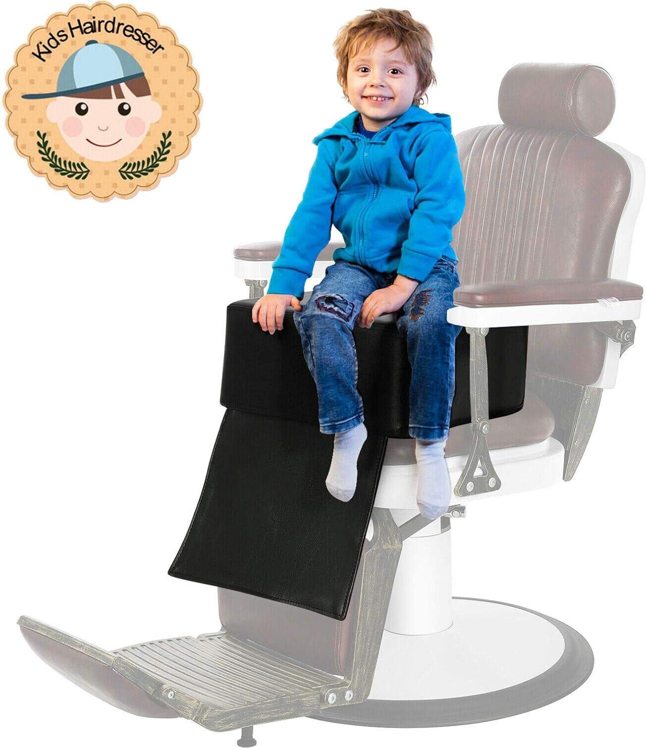 Artist Hand Children Leather Cushion Oversize Barber Salon Booster Seat,Spa Equipment Black: Kitchen & Dining