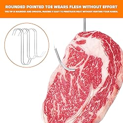 DEELEDM 12Pcs Meat Hook and Double Roast Duck