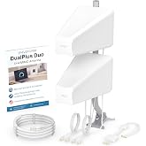 Waveform DualPlus Duo: Ultra-Directional 4x4 MIMO Log Periodic Antenna Kit | External signal boosting antenna | 4G/5G routers &amp; gateways | T-Mobile Home Internet, Verizon, AT&amp;T | 20' cable, Window entry