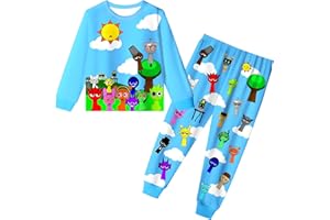 COSEFUMO Boys Kids T-shirts Pants 2Pcs Sets Kids Music Game Casual Tee Shirt Clothes Outfits for 5-12 Year