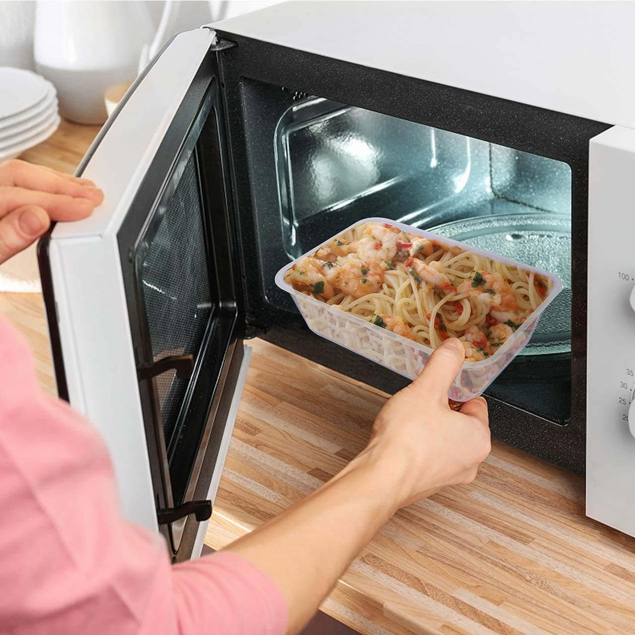 Z-Enterprise: 50 X 650ml Plastic Containers with Lids, 50 Pack Food Storage Containers with Lids, Microwave - Image 5