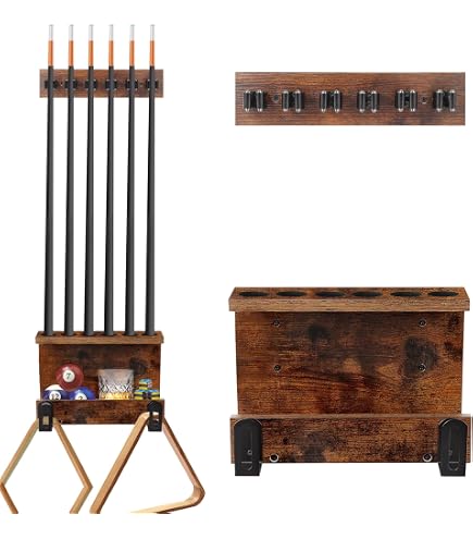 Porte-Queues De Billard Mural En Chêne - 6 Trou Avec Monnayeur - Billard Accessoire Neuf