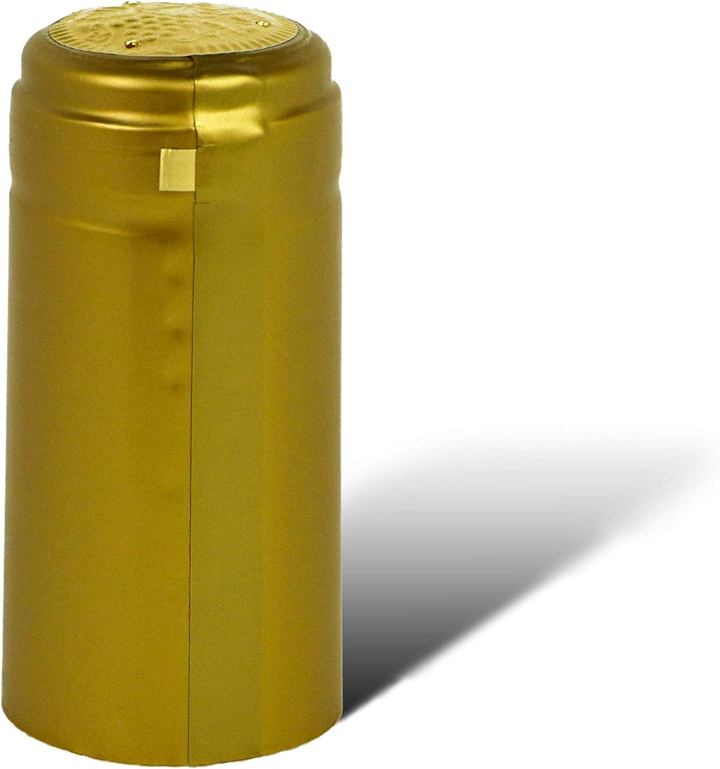 PVC heat shrink capsules with tear tab - 100 count, suitable for wine bottles, classic gold finish, premium quality shrink bottle sleeves for professional and home use: Kitchen & Dining
