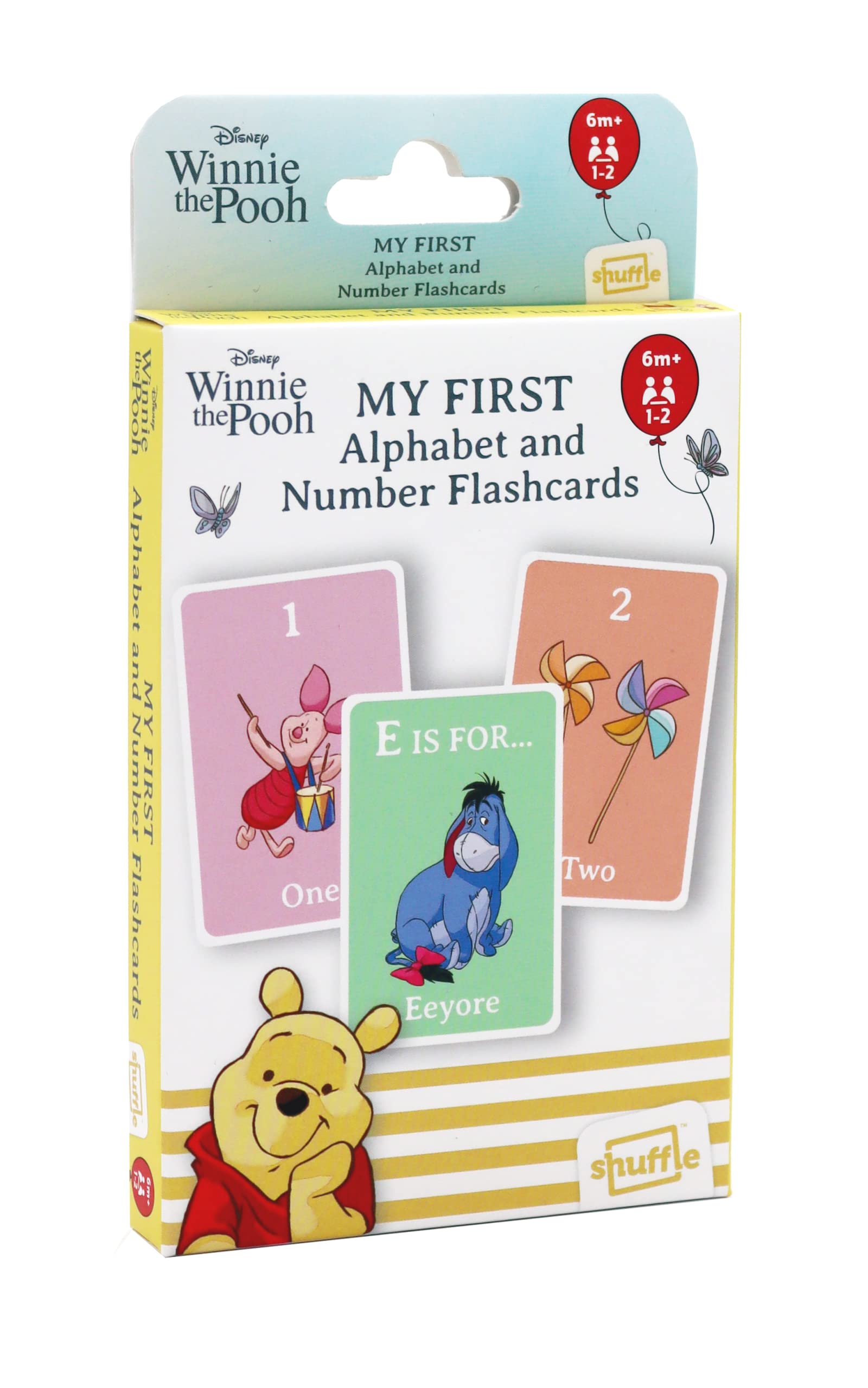 Shuffle Winnie the Pooh My First Alphabet and Number Flashcards, Plastic Free, Suitable for Ages 6 Months+