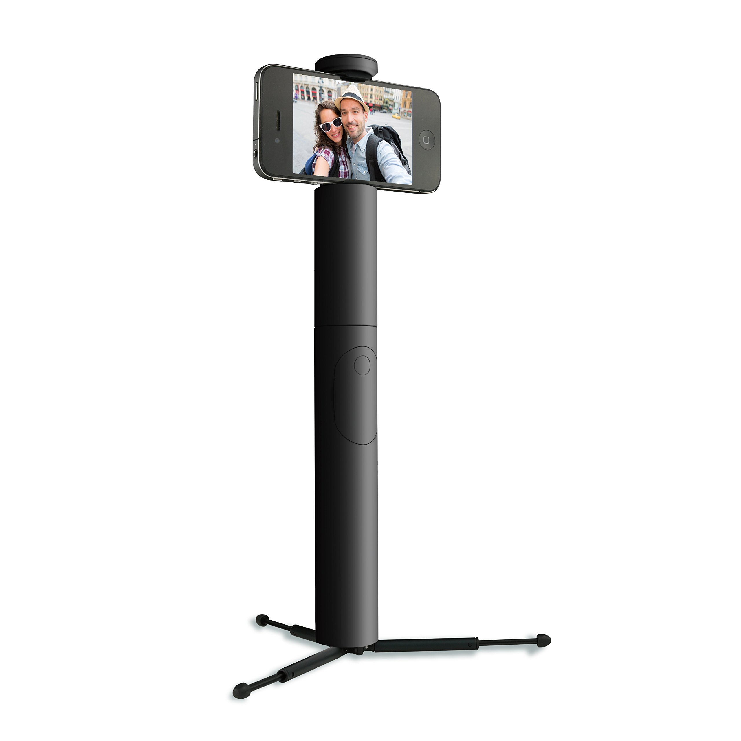 Cliquefie Max Selfie Stick seperate bluetooth remote Tripod Black