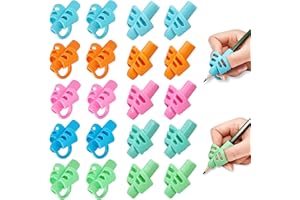 KIGEAPUEL 20 Pcs Pencil Grips for Kids Handwriting Pencil Holders Grippers for Kids, Writing Posture Correction Tools for Toddlers, Special Needs Silicone Pencil Supplies for Kindergarten Preschoolers（Mixcolor）
