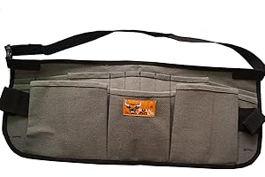 Bull Tools BT 1005 Heavy Weight 15 Oz. Dyed Duck Cotton Canvas Utility Smart Tool Waist Apron 13 Pocket Washed Cinnamon Brown