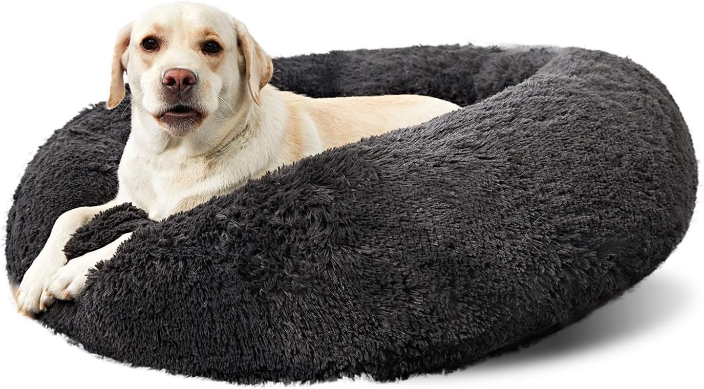ANWA Medium Washable Dog Round Bett, Dog Donut Bed Medium Dog, Plüsch