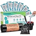 Portable Toilet Bags Poo Gel Set, 8 Gallon Camping Toilet Bags with Portable Toilet Absorbent Gel, Compostable Portable Potty