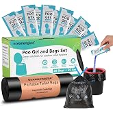 oceanengine Portable Toilet Bags Poo Gel Set, 8 Gallon Camping Toilet Bags with Portable Toilet Absorbent Gel, Compostable Portable Potty Bags for Camping Outdoor Hiking