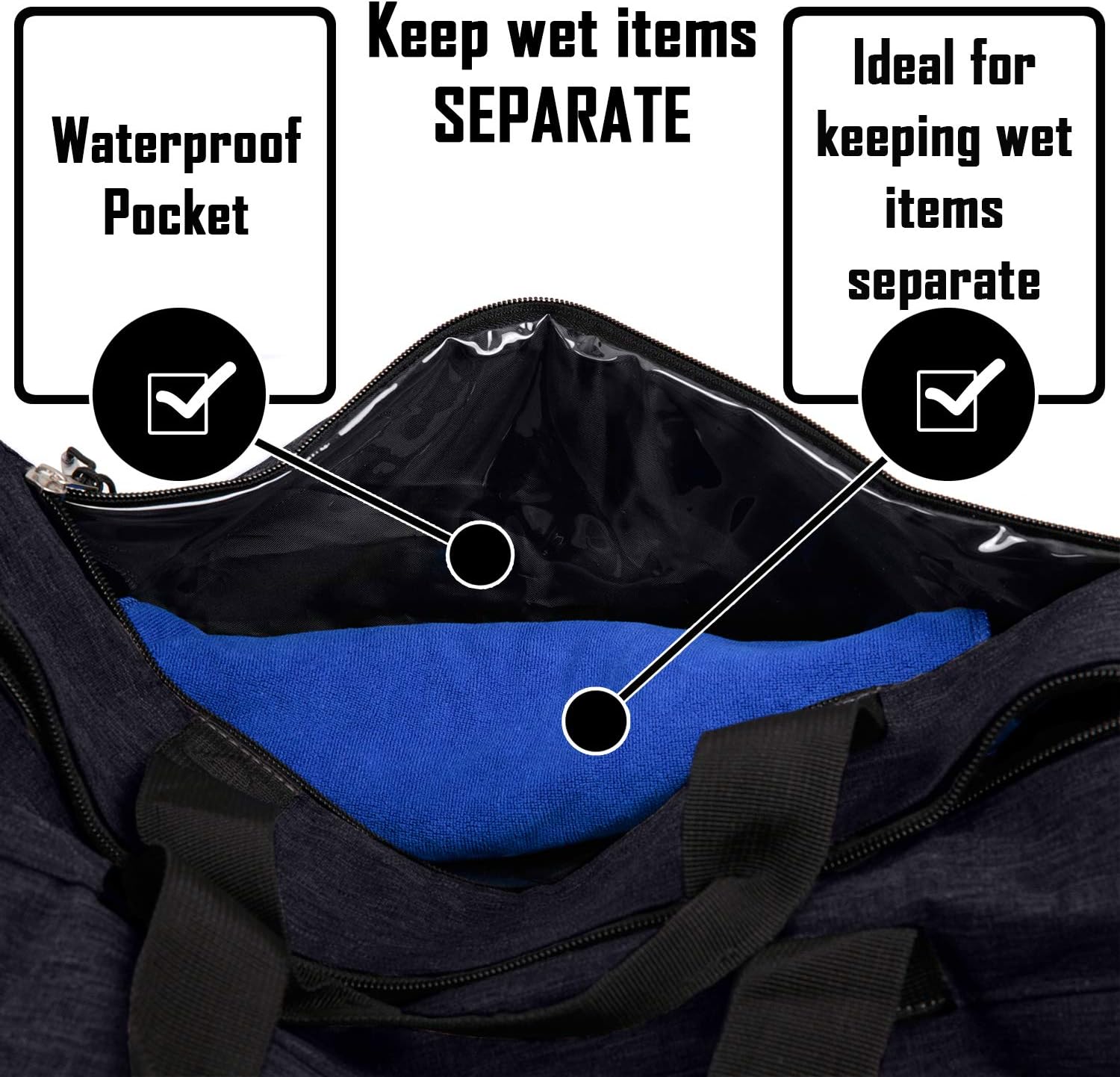 Gym Bag, Sports Duffle bags. Men, womens large holdalls with shoes compartment and wet pocket