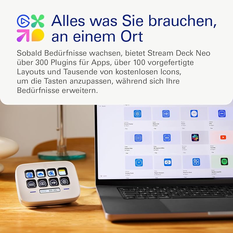 Stream Deck Neo, 8 anpassbare Tasten, 2 Touch Points