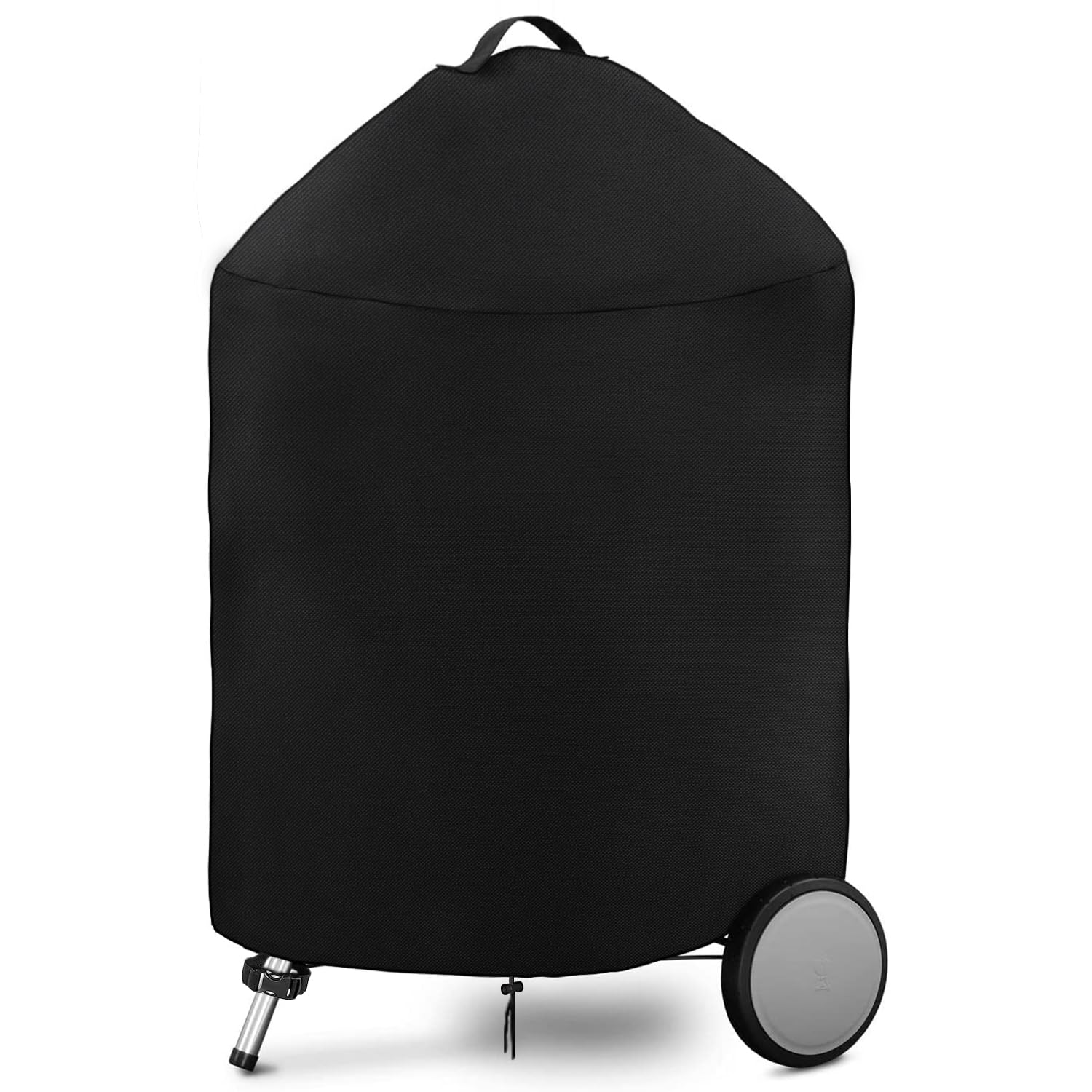 Dokon Kettle Barbecue Covers Waterproof Round BBQ Cover with Handle, Heavy Duty 420D Oxford Fabric Windproof Anti-UV Outdoor Gas Grill Cover for Weber, Char Broil, Ø71x68cm - Black