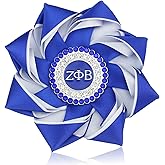 Rhinestone ZPB Flower Brooch Pin for Women 1920 ZPB Gift Greek Sorority Gift Sisterhood Paraphernalia Jewelry for Finer Women (Satin 4.5" Corsage)