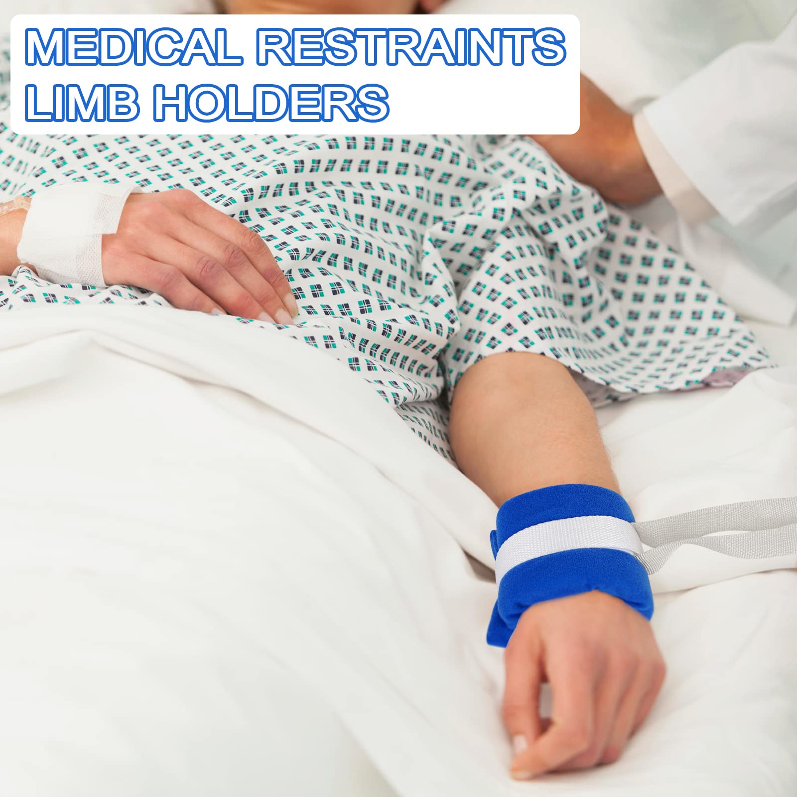 4Pcs Medical Restraints Patient Hospital Bed Quick-Release Limb Holders for Hands Or Feet Universal Constraints Control