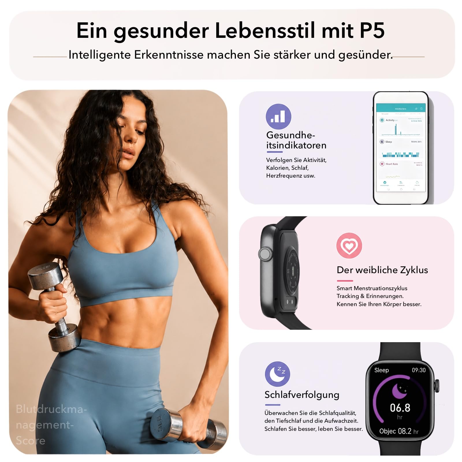 Smartwatch Damen Herren, 1,85" HD Touch Fitnessuhr mit Telefonfunktion, 140+Sportmodi Smart Watch Fitness Tracker mit Pulsmesser Schlafmonitor Schrittzähler, IP68 Wasserdicht Sportuhr für iOS Black 2