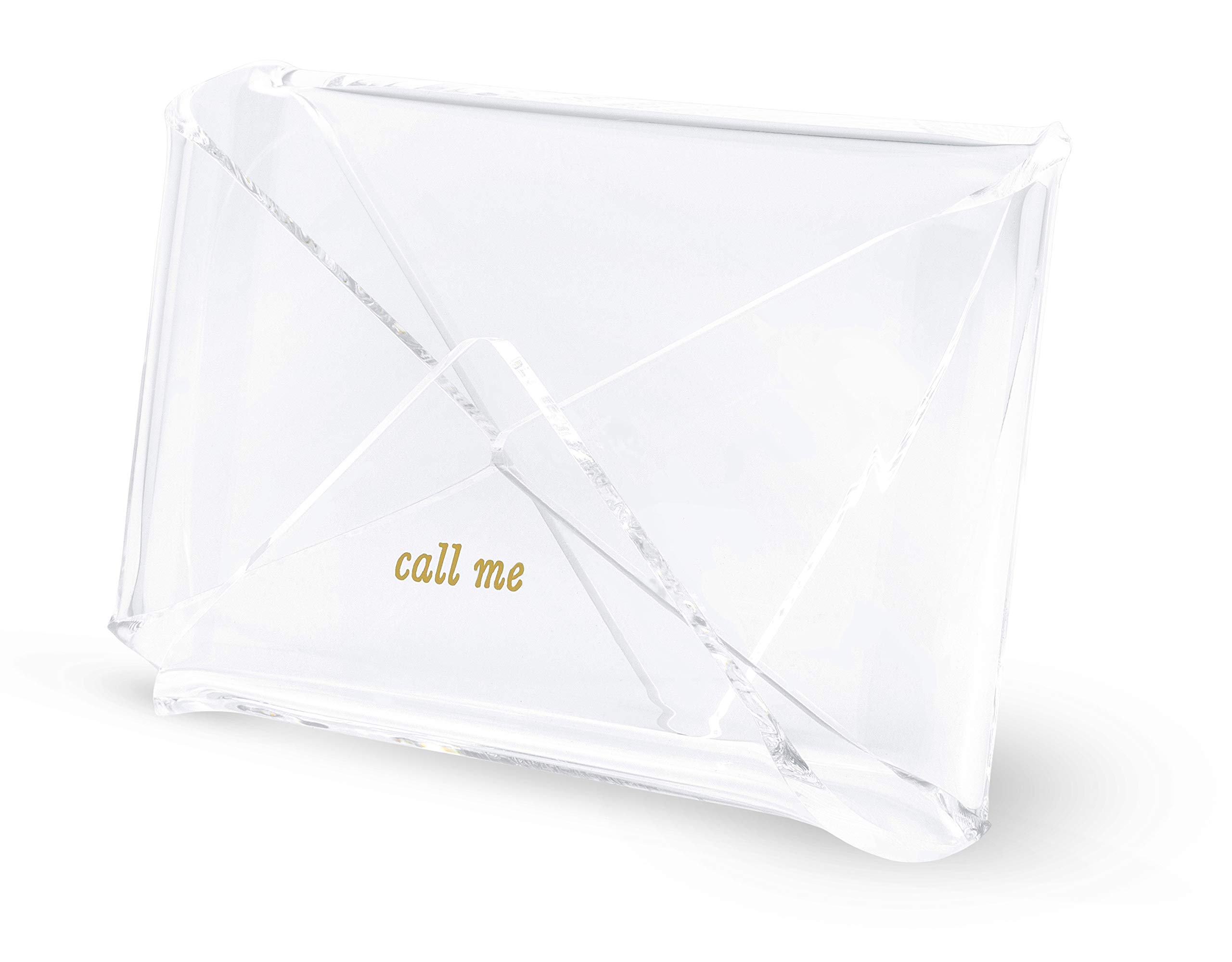Photo 1 of Kate Spade New York Business Card Holder for Women, Stylish Clear Acrylic Business Card Organizer for Desktop, Call Me