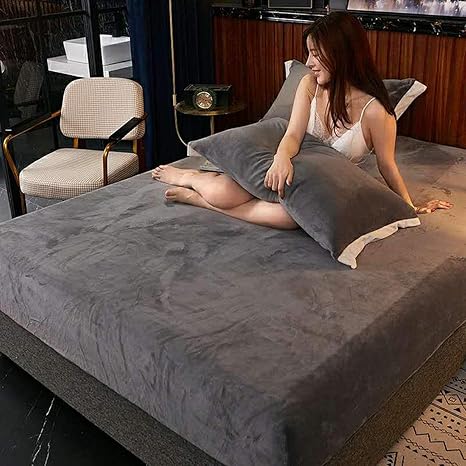 Amazon ボックスシーツ セミダブル 暖かい 防寒対策 冬用 ベッドシーツ 和式フィットシーツ マットレスカバー 静電気防止 セミダブル 1 0cm グレー ボックスシーツ オンライン通販