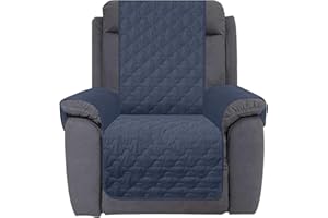 CHHKON Waterproof Nonslip Recliner Cover Stay in Place, Dog Couch Chair Cover Furniture Protector, Ideal Loveseat Slipcovers for Pets and Kids (Blue, 23'')