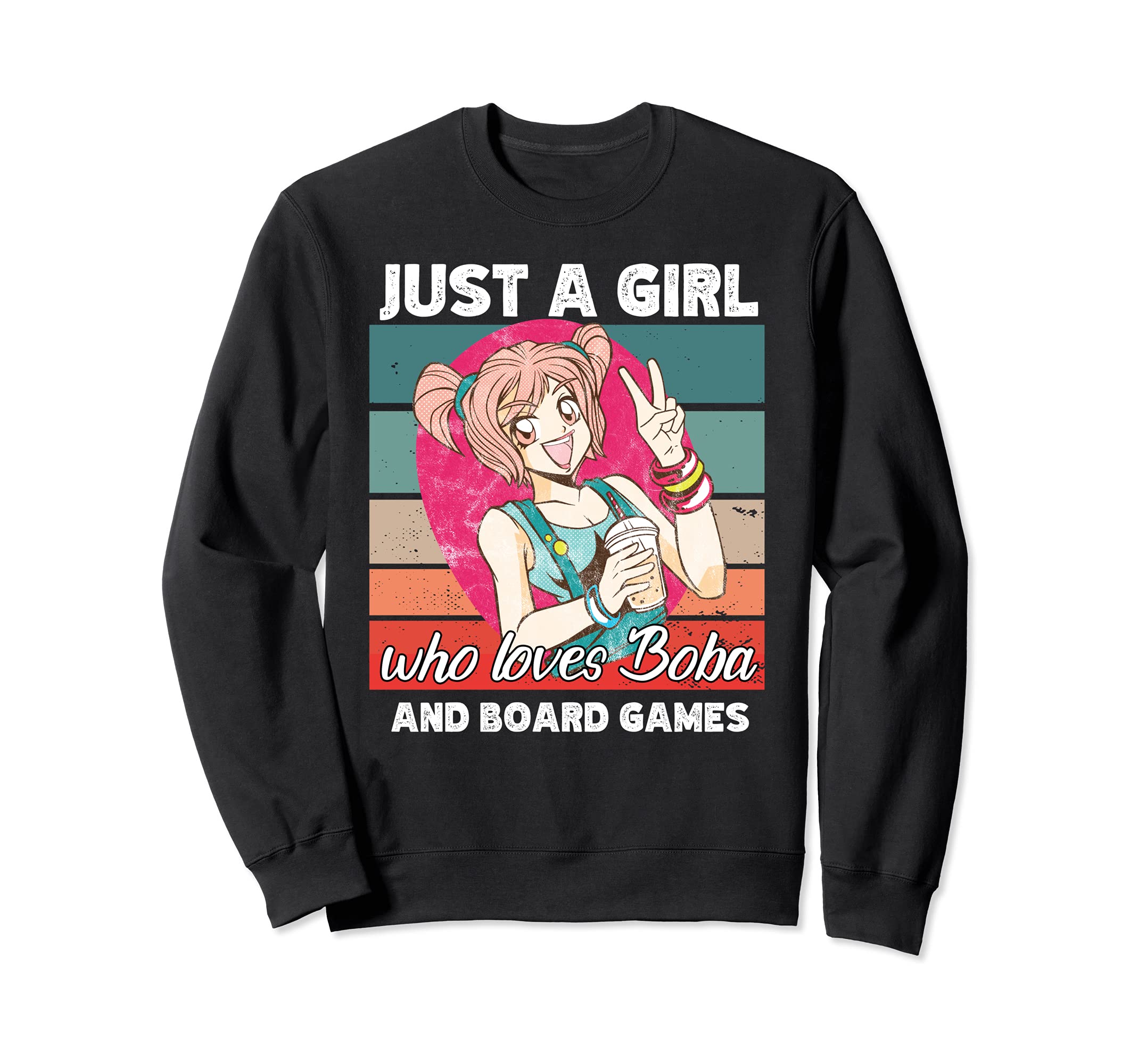 Just a girl who loves boba and Board games kawaii Sweatshirt