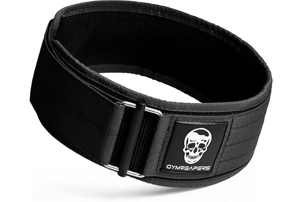 Gymreapers Quick Locking Weightlifting Belt for Bodybuilding, Powerlifting, Cross Training - 4 Inch Neoprene with Metal Buckl