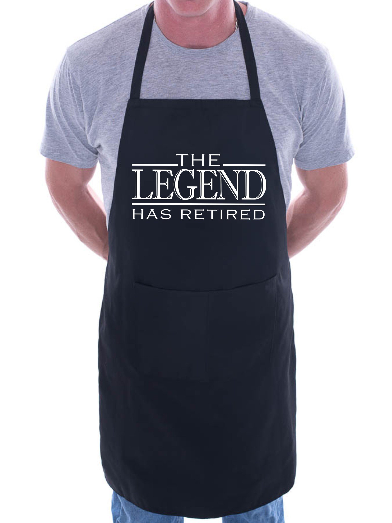 Print4U The Legend has Retired BBQ Cooking Funny Novelty Apron Black