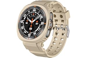 Juaupepo Rugged Case Band Compatible with Samsung Galaxy Watch Ultra 47mm, Men Women Durable TPU Sport Strap Protective Cases/Cover Protector Drop-Proof Shockproof for Galaxy Watch 7 Ultra