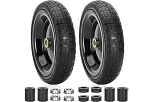 IOCOCEE Upgraded 13" Flat Free Garden Cart Wheels Replacement for GOR Garden Cart Tires, 4.00-6 Solid Tires and Wheels with 5/8"Bearings, 13" No Flat Wheels for GOR Garden Carts/Hand Trucks/Garden Carts