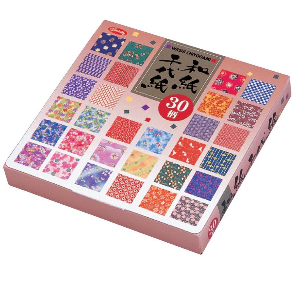 Origami Paper - Patterned Washi paper gift set (Washi Chiyogami) - 30 assorted patterns - 5 sheets of each pattern - 150 sheets in total - 15cm x 15cm