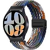 20mm Magnetic Band Compatible With Samsung Galaxy Watch 4 5 6 7 40mm 44mm/Watch 4 6 Classic 42mm 46mm 43mm 47mm/Watch 5 Pro 45mm/Watch 3 41mm/Active 2 Stretchy Braided Strap for Women Men