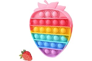 UIMOKI Sensory Fidget Pop Push Bubble Toys, Candy Strawberry Silicone Poppers Squeeze Autism Anxiety Stress Relief Small Portable Popping Toy Birthday Gift for Kids Girls Adults