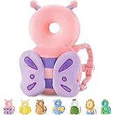 JunNeng Baby Head Protector Backpack for Walking Crawling, Pink Butterfly | Soft, Breathable, Adjustable, Baby Fall Back Head Protector for Falling