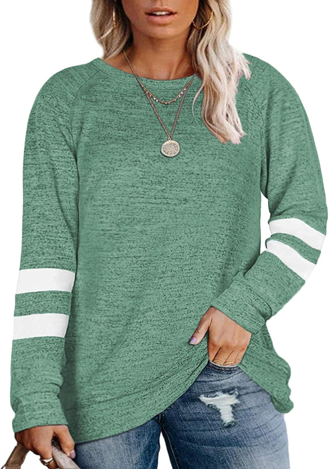 DOLNINE Plus Size Sweatshirts for Women Long Sleeve Oversized Tunic Tops at  Women’s Clothing store