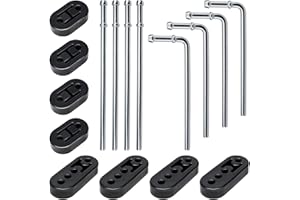 Lonsda 16PCS Universal Rubber Exhaust Hanger Stainless Steel Heavy Duty Exhaust Hanger Rod Exhaust Pipe Hanger Bracket Muffle