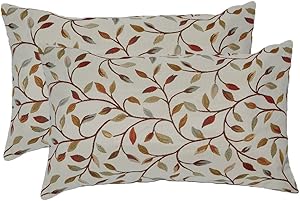 Jahosin Set of 2 Jacquard Thick Cotton Lumbar Pillow Case, Decorative Bolster Throw Pillow Cover 14x20 Inch (xiaoyezi)