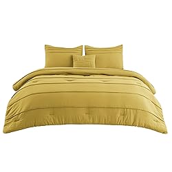 Bedsure Yellow California King Comforter Set - 4