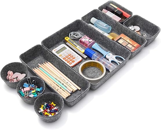 Amazon Co Jp Joqixon 引き出し仕切り 文房具収納ケース 化粧収納 文具 小物整理 引き出し 整理 トレー 自由組合 8個セット 収納ケース 物入れ ホーム キッチン