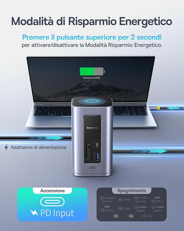 Nomos Air 12 in 1 Docking Station 2 Monitor per Windows