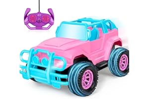 YongnKids Remote Control Car, RC Truck Car Toys for 3 4 5 6 7 8 Years Old Girls Boys Birthday, 1:20 Scale Full Functions Remote Control Truck- Pink