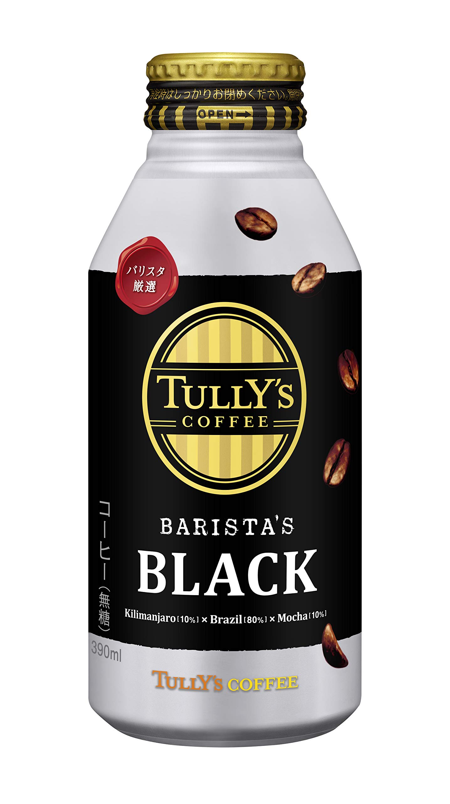 伊藤園 タリーズコーヒーバリスタズブラック ボトル缶390ml×24本入【×2ケース：合計48本入】商品画像