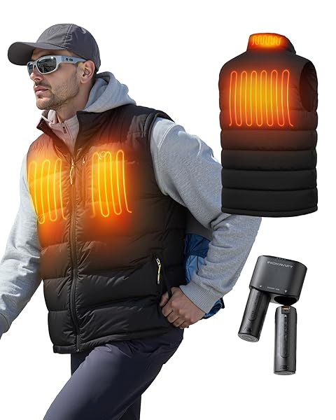 INOKRAFT MEN HEATED VEST WITH BATTERY PACK, LIGHTWEIGHT...