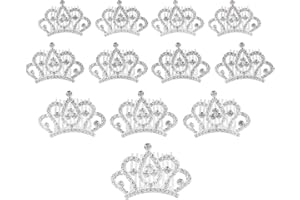 Butterfly Craze Princess Crown Comb Mini Tiara Hair Clips for Kids - Set of 12, Add a Touch of Royalty, Charm & Elegance to Your Child's Birthday Party, Perfect for Dress Up & Toddlers' Pretend Play