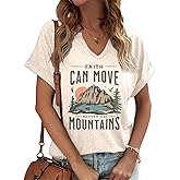 Women V Neck Christian Shirts Vintage Bible Verse Boho Floral Graphic Tees Christian Gifts for Her