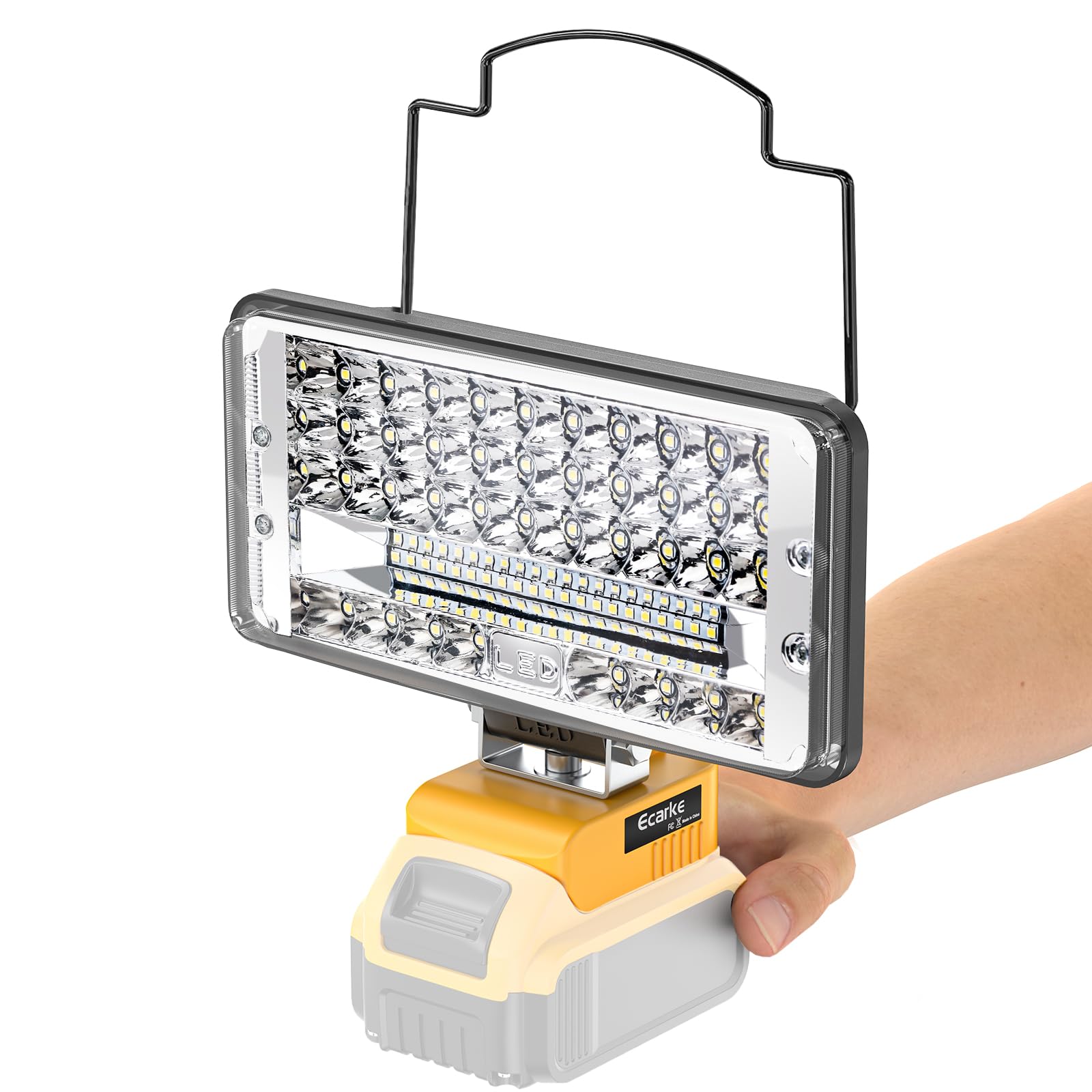 Photo 1 of Ecarke Led Work Light Compatible with DeWALT 20V, Ecarke Led Flood Light, 100W 10000LM Cordless Work Light with Low Voltage Protect for Car Repairing, Inspection Job Site & Security Lighting, Outdoor