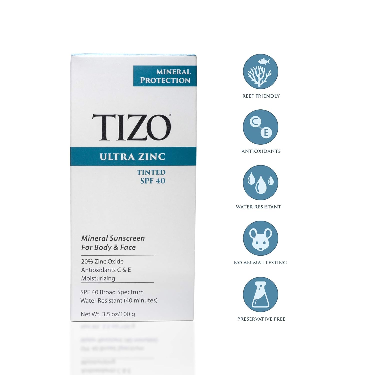 tizo ultra zinc body & face sunscreen tinted spf 40