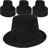 SGBETTER 15 Pack Child Magician Hat Bulk Plastic Top Hat Black Tuxedo Costume Hat for Kids Halloween Dress Up Party Accessory