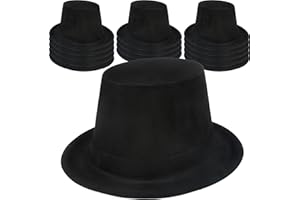 SGBETTER 15 Pack Child Magician Hat Bulk Plastic Top Hat Black Tuxedo Costume Hat for Kids Halloween Dress Up Party Accessory