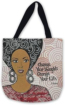 black woven tote bag