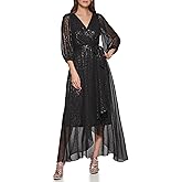 DKNY Women's Double Strap Cold Shoulder Gown