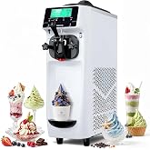 GSEICE Soft Serve Ice Cream Machine ETL | 5" Screen &amp; 3.5 Gals/H Single Flavor Ice Cream Maker with Pre-Cooling Soft Serve Machine for Home